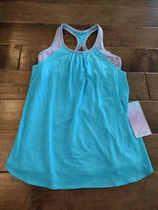 IVIVVA by LULULEMON Girls NWT loose turquoise double layered tank top, 14 - Picture 1 of 12