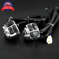 Chrome 1" Handlebar Control Switches+ Wiring Harness Fit For Harley Sportster