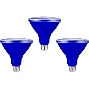3Pack PAR38 LED Blue Flood Light Bulb, Non-Dimmable Recessed Bulb, 15W(75W), E26 - Picture 1 of 1