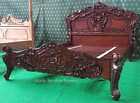 UK King 5' Mahoń drewniane barokowe orientalne francuskie łóżko rokokowe francuskie