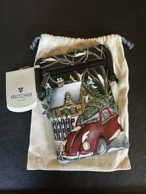 Nuevo Anuschka Hippie VW Bug Holiday Muñequera Billetera Navidad Nuevo con Etiquetas Foto 1 de 4