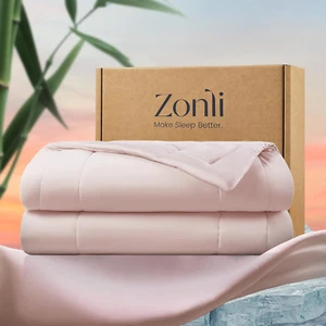 Z-Magic Cooling Comforter, Hypoallergenic Bamboo Viscose, Lightweight Breathable - Picture 1 of 7