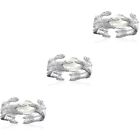 Set of 3 White Agate Ring Women Finger Rings Jewelry Advanced