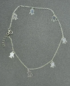 9-10” New Condition Sterling Silver Octopus Anklet 925 - Picture 1 of 11