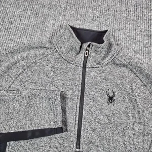 Spyder Sweater Mens Large Gray LS Outbound Quarter Zip Fleece Pullover 186400 - Picture 1 of 10