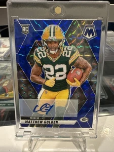 2025 Panini Mosaic Football Matthew Golden Blue Rookie Auto /99 🔥 RC Packers - Picture 1 of 4