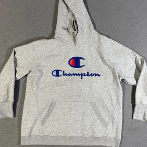 Felpa con cappuccio Champion donna 1X pullover grigio blu rosso logo casual attiva - Foto 1 di 8