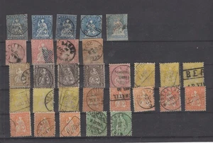 1854-1861 Schweiz gestempeltes Lot mit Strubel + Sitzende Helvetia - Bild 1 von 2