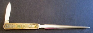 Vintage Stainless Steel Double Edge Letter Opener Folding Blade Japan Beautiful - Picture 1 of 7