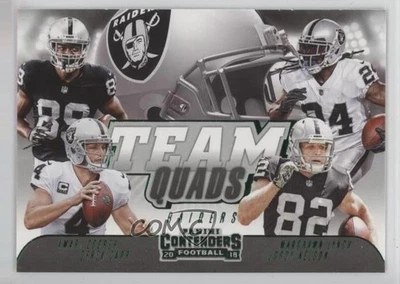 2018 Panini Contenders Team Quads Emerald Amari Cooper Derek Carr Jordy Nelson - Image 1 of 2
