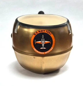 Vintage 60's US Navy T2V-1 LOCKHEED SEASTAR Flight Helmet Mug Florence Ceramics - Picture 1 of 10