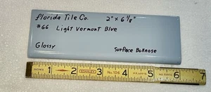 1 Stk. Hell Vermont blau: 2" x 6-1/8" Bullnose Keramikfliese von Florida Co. NEU - Bild 1 von 13