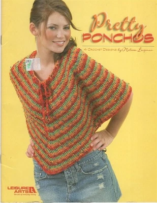 2004 Crochet Pretty Ponchos 4 Designs by Mellissa Leapman Leisure Arts 3937 - Image 1 of 2