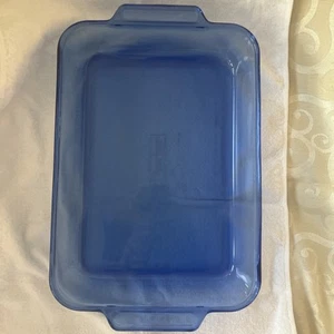 Vintage Anchor Hocking Cobalt Blue Glass Casserole Baking Dish 3 Quart 9x13 - B - Picture 1 of 6