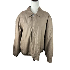 Perry Ellis Portfolio Microfiber Brown Zip Front Men's Jacket Size XL - Picture 1 of 5