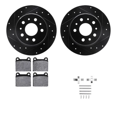 For Mercedes-Benz 300SE 90-91 Drilled & Slotted Rear Brake Kit w Optimum Pads - Image 1 of 3