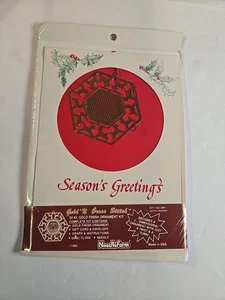 Gold'n Cross Stitch 24kt Gold Finish Reindeer Santa Ornament Kit Stitch Vintage - Picture 1 of 4