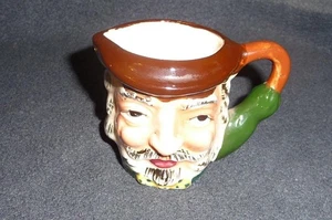 HECHO EN JAPÓN Jarra Personaje Toby ~ RETRO 1950 Hombre con Barba Pequeña Crema - Imagen 1 de 5