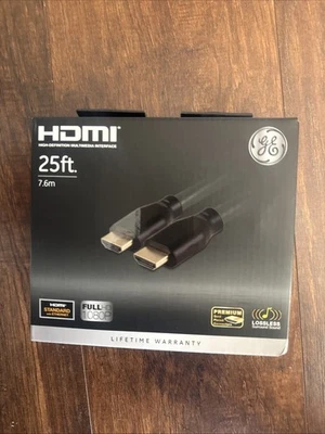 25ft HDMI Cable GE Pro High-Speed with Ethernet Gold Connectors 7.6m - Image 1 of 2