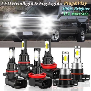 Para Chevrolet Silverado 3500 HD 2007-2020 Faros LED + Kit de luces antiniebla 6x - Imagen 1 de 10