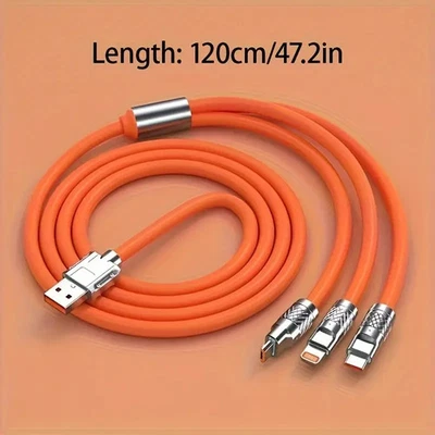 New Chubby Thick Cable Multi Charging Cable 3-In-1 Charging Cable  USB Cable - Image 1 of 3