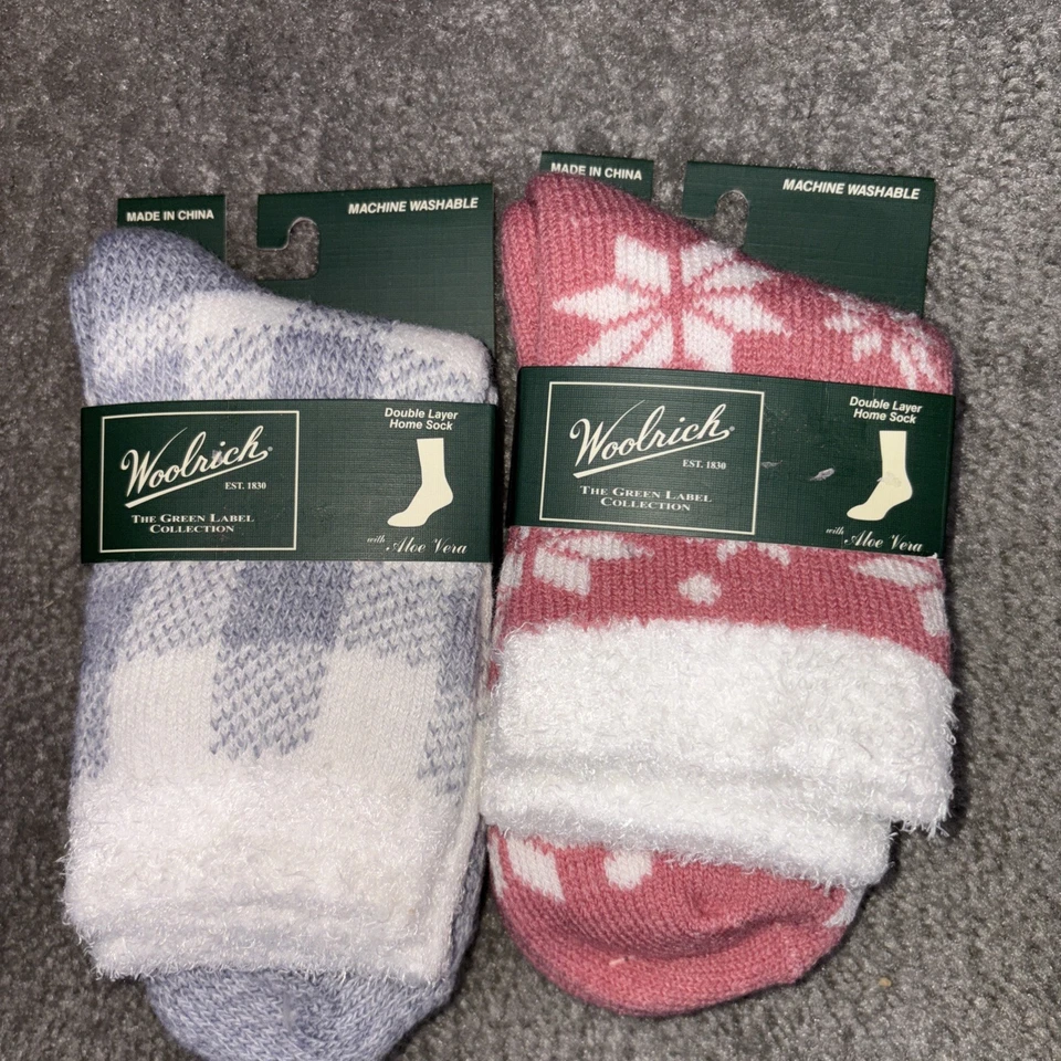 2 pares de calcetines Woolrich para mujer de doble capa con aloe vera ¡Nuevos! Nuevo con etiquetas Foto 1 de 4