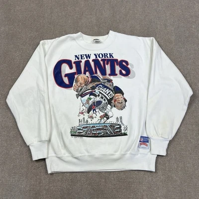 Vintage 90s Nutmeg New York Giants Jack Davis Sweatshirt Mens Large NFL Football - Image 1 of 4