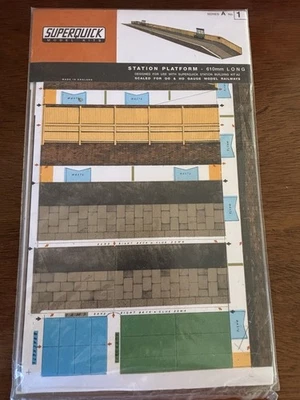 Superquick A1 OO/HO Gauge Station Platform (610mm) Card Kit For Model Railways - Image 1 of 3