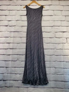 MARINA BRESLER Maxi Dress 4 Vintage 90s Beaded Silk Sleeveless Pullover Purple - Picture 1 of 9