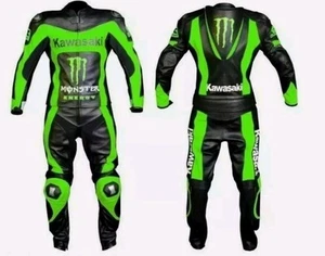 NEW RACING 2 PIECE MOTORCYCLE MOTORBIKE BIKER LEATHER SUIT - Picture 1 of 6