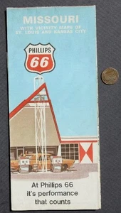 1970 Phillips 66 Oil Gas station Street map of Missouri and Route 66 VINTAGE - - Picture 1 of 1