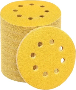 VFINE 5 Inch Sandpaper 120 Grit, 100 Pieces Hook and 5''-120Grit - Picture 1 of 8
