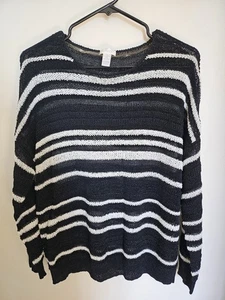 CHICO'S - GESTREIFTER PULLOVER GR. 2 LÄUFT GROSS (SIEHE MASSE)  - Bild 1 von 7