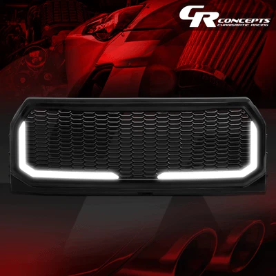 光面蜂蜜 MESH FRONT BUMPER GRILLE 带 LED 球杆 适用于 2015 - 2017 福特 F-150 — 第 1/4 张图片