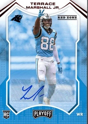 2021 Playoff Rookies Autographs Red Zone #220 Terrace Marshall Jr. Auto - FB - Image 1 of 2