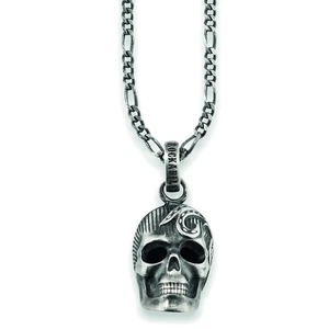 ciondolo cai men con catena in argento sterling 925 ossidato rockabilly... - Foto 1 di 6