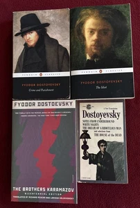 Dostoevsky 4 Book Lot : The Idiot, Crime & Punishment, Brothers Karamazov + - Imagen 1 de 2