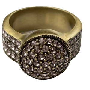 Anillo Heidi Daus "Disco de Bélgica" Cristal Acentuado - Talla 8 - Imagen 1 de 9