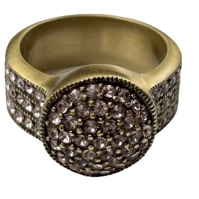 Heidi Daus "Belgium Disc" Crystal-Accented Ring - size 8 - Image 1 of 4