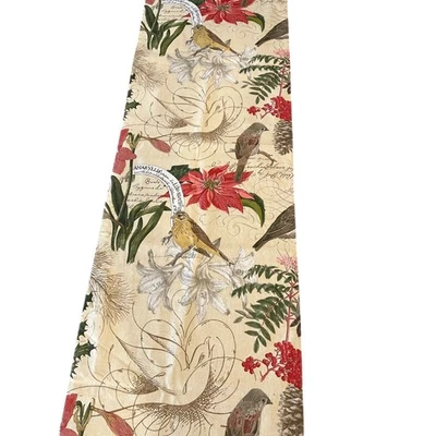 Juego de servilletas Pottery Barn Amaryllis invierno pájaro corredor de mesa raro descontinuado - Imagen 1 de 4