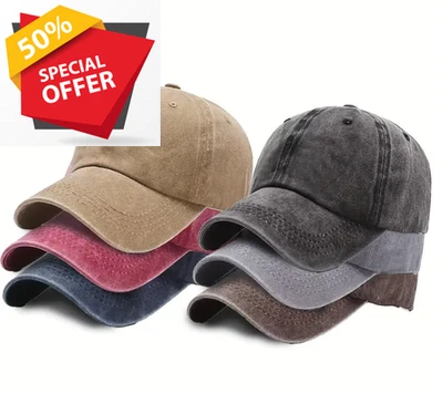 Vintage Baseballcap Cap Schirmmütze Einstellbar aus gebürsteter Baumwolle M-L - Bild 1 von 2