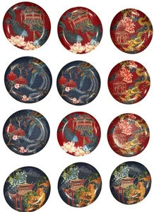 Williams Sonoma Mond Neujahr Salatteller 12er Set gemischt 8 3/4" - Bild 1 von 16