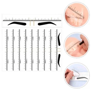 Brand New 10Pc Clear Disposable Eyebrow Template Ruler Sticker Adhesive - Picture 1 of 12