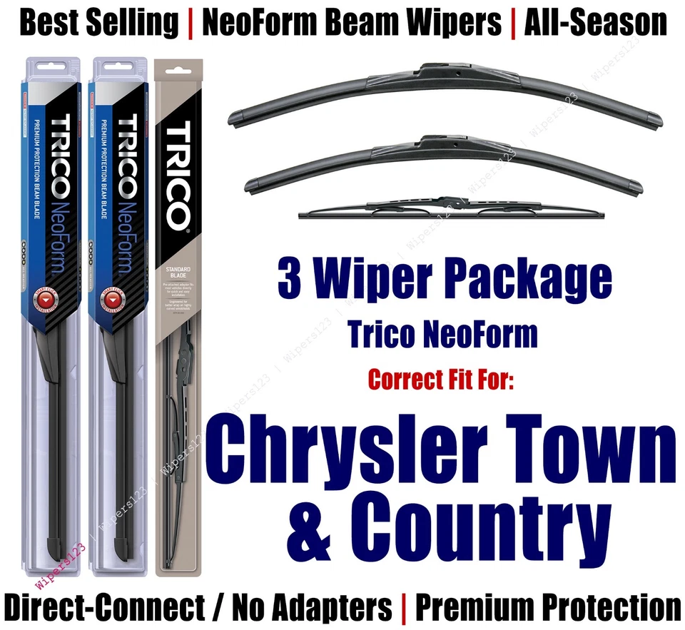 Limpiaparabrisas delantero/trasero NeoForm 2011+ Chrysler Town & Country 16260/200/30160 3pk Foto 1 de 1