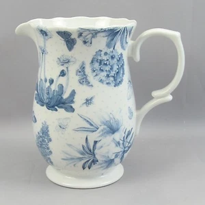 Portmeirion Botanic Blue Large Jug/Pitcher White/Blue Butterfly Flower 16cm - Picture 1 of 8