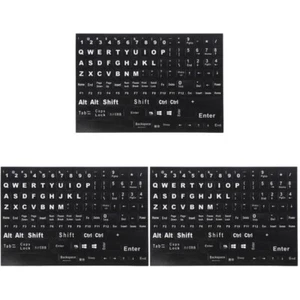 3 Sheets Tastaturaufkleber Computertastaturaufkleber Englische Buchstaben - Bild 1 von 12