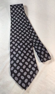 ROBERT TALBOTT MESLER'S BLACK MEN'S TIE WITH BLUE & SILVER 57 X 3 .75 - Picture 1 of 5