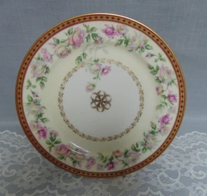 Haviland Limoges Dinner Plate Sch 497 Dropped Rose Red Diamond Gold Stenciling - Picture 1 of 6