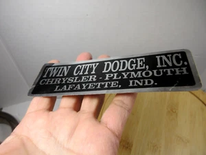 vintage Twin City Dodge Chrysler Plymouth Lafayette IN auto car dealership decal - Picture 1 of 3
