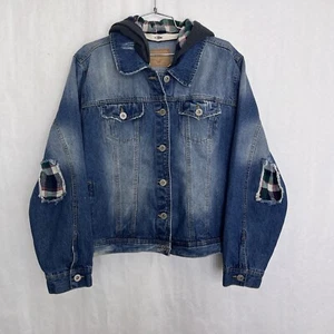 Amethyst Jeans Jeansjacke mit Flanell Akzenten 2X - Bild 1 von 8